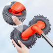 Car Washer Mop Foam Wash Chenille Brush Double Brush Head Roof Window Cleaning Maintenance Three-Section Telescopic Mop